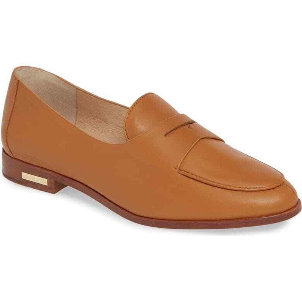 LOUISE ET CIE Woman's ZANIE Tan Hazelnut LEATHER Loafer Size 8M ,38 1/2